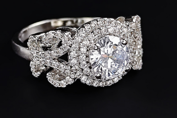 Anel feminino com zircônia, anel de noivado com diamante