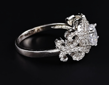 Anel feminino com zircônia, anel de noivado com diamante
