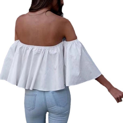 Top Chiffon Ombro a Descoberto com Design Envolvente