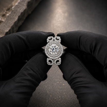 Anel feminino com zircônia, anel de noivado com diamante